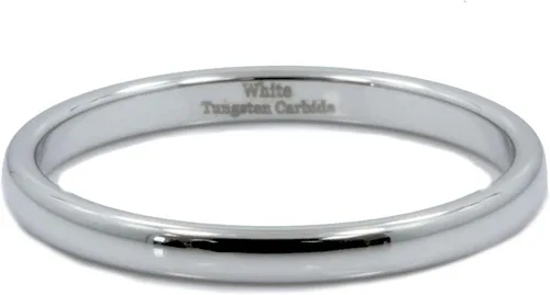 Vista 4 de MJ Metals Jewelry - Anillo de boda de carburo de tungsteno blanco pulido de 2 mm a 10 mm