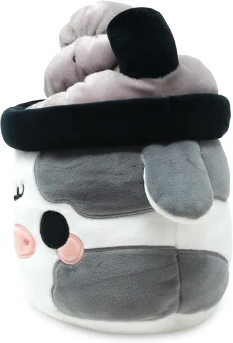 Vista 6 de Cuddle Barn - Mooshake de sésamo negro Juguete de peluche coleccionable de peluche súper suave y lindo kawaii de vaca, 10 pulgadas
