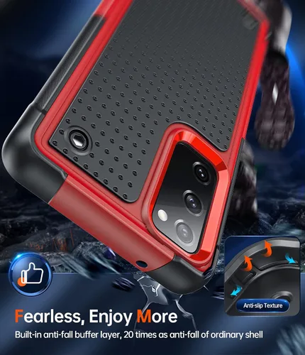 Vista 4 de LeYi Funda para S20 FE 5G: Funda para teléfono Galaxy S20 FE 5G con protectores de pantalla [2 unidades], resistente a prueba de golpes, de doble