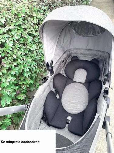 Vista 7 de G Ganen Cojín de apoyo para cochecito y asiento cómodo para bebé (oso negro)