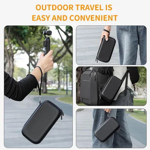 Vista 4 de Funda de bolsillo 3 compatible con DJI OSMO Pocket 3 Creator Combo Accesorios Bolsa de transporte portátil, bolsa de poliuretano de almacenamiento