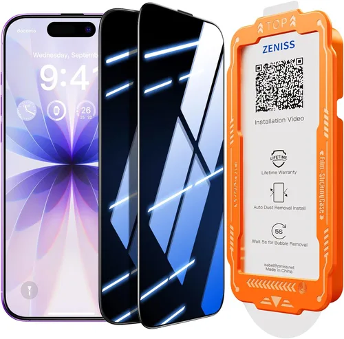 Vista 8 de NeverBreak 9H+ de dureza para iPhone Air Protector de pantalla de privacidad, protección de grado militar de 12 pies