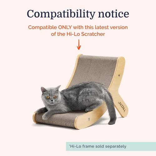 Vista 5 de Hepper Hi-Lo Cartón de Repuesto – Recambios de cartón corrugado para gatos incluye 3 almohadillas rascadoras para gatos de interior con diseño curvo