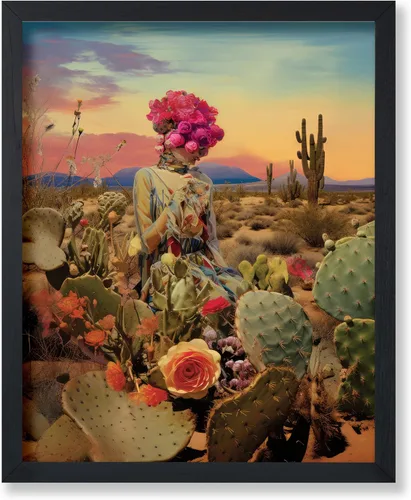 Vista 30 de Poster Master Póster de retrato de mujer, estampado de mariposa retro, arte de collage, arte femenino, arte femenino, arte moderno, arte floral