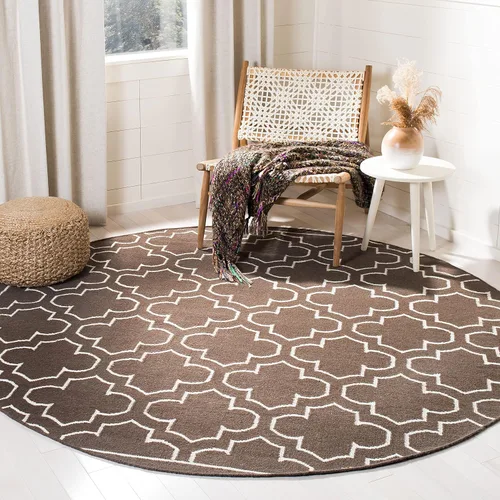 Vista 24 de SAFAVIEH Dhurries Collection DHU625A - Alfombra decorativa de lana de alta calidad hecha a mano de 2 pies 6 pulgadas x 4 pies, azul/marfil