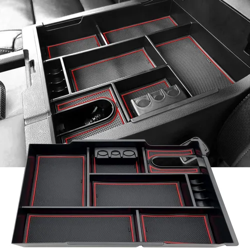 Vista 8 de Compatible con accesorios Toyota Tundra Organizador de bandeja de consola central para Tundra 2022 2023 2024 2025 Inserto ABS Caja de almacenamiento