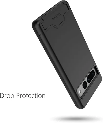Vista 7 de Funda tipo cartera para Google Pixel 7 Pro, funda de doble capa con ranura para tarjeta y soporte para Google Pixel 7 Pro - Negro