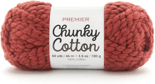 Vista 2 de Premier Yarns Hilo de algodón grueso, hilo ideal para tejer y tejer, hilo súper voluminoso, lavable a máquina, Purple Haze, 3.5 onzas, 50 yardas