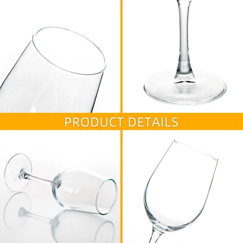 Vista 3 de YANGNAY Copas de vino (juego de 8, 11.5 onzas), copa de vino tinto o blanco multiusos con tallo, duradera, apta para lavavajillas