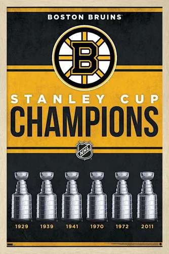Vista 7 de Trends International NHL Boston Bruins - Champions 23 Wall Poster, 22.4L x 14.7W, Barnwood Framed Version