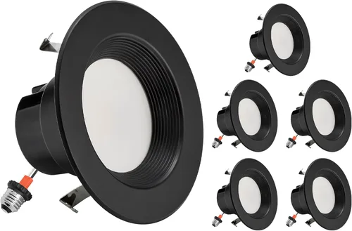 Vista 11 de Maxxima 4 pulg. Luz de techo empotrada LED de 5 CCT, 800 lúmenes, con conexión rápida E-26, color seleccionable 2700K-5000K