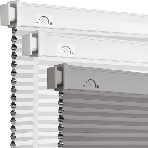 Vista 12 de Grandekor Persianas celulares inalámbricas sin taladro, opacas, persianas de panal para ventanas interiores, protección UV, privacidad, sin taladro
