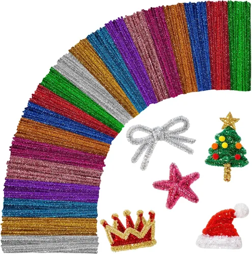 Vista 9 de Limpiadores de tubos negros para manualidades, 200 unidades de varillas de chenilla, suministros para manualidades, manualidades de Halloween