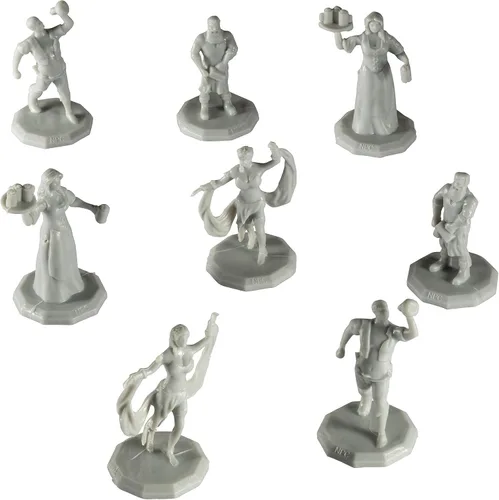 Vista 5 de Monster Protectors Townsfolk Mini figuras de fantasía – 8 piezas de trabajadores de pub no jugador personaje NPC Miniaturas – 1 pulgada