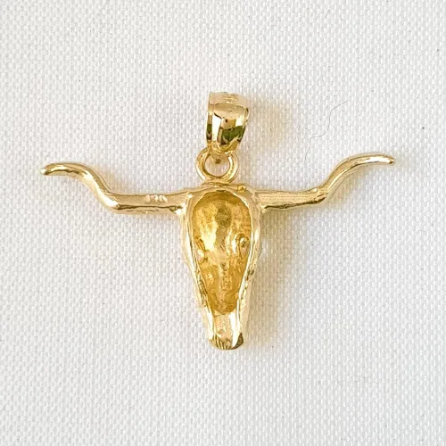 Vista 5 de Colgante de oro amarillo de 14 quilates, fabricado en Estados Unidos, Oro, Sin gemas.