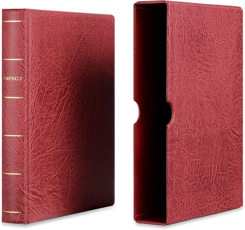 Vista 2 de MUDOR - Carpeta de sellos con funda, álbumes de colección de sellos vacíos, color rojo