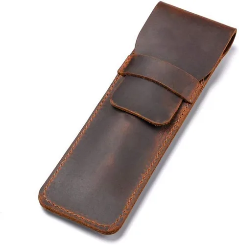 Vista 10 de Daimay Funda de cuero para bolígrafos Funda protectora de pluma de cuero para pluma de cuero de caballo loco Funda protectora - Negro