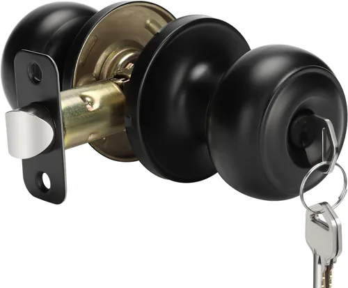 Vista 41 de Goldenwarm Pomos de puerta de paso de bronce champán, 1 paquete de pomos para puerta de armario interior, juego de perillas de puerta de paso