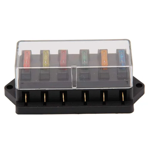 Vista 3 de MASO Caja de fusibles de coche 6 vías hoja de fusibles bloque titular 12 V 24 V coche camión circuito marino estándar ATC