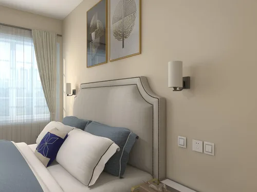 Vista 2 de Juego de 2 apliques de pared a pilas con control remoto regulable de 200 lúmenes, paquete de 2 lámparas de pared a pilas sin necesidad de cableado