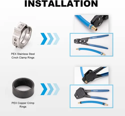 Vista 6 de (5 unidades) Adaptador de rosca NPT hembra de 3/4 pulgadas PEX x 3/4 pulgadas F1807, conector de engarce de latón LF para tubería PEX-b