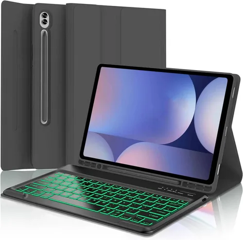 Vista 18 de Funda para teclado para Samsung Galaxy Tab S6 Lite de 10.4 pulgadas 2024 2022/2020 SM-P610/P613/P615/P619, funda para teclado Bluetooth inalámbrico