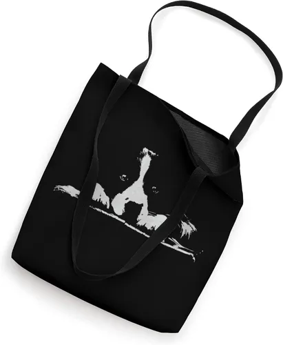 Vista 2 de Border Collie Stare - Bolso de mano con diseño minimalista blanco, Blanco