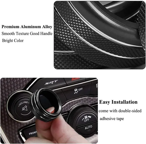 Vista 5 de Cubierta de botón del interruptor de volumen del aire acondicionado AC para Dodge Ram 1500 2500 3500 2013-2018 para Dodge Challenger Charger Durango