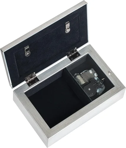 Vista 3 de Cottage Garden Someone Special Jeweled - Caja de música pequeña con acabado plateado reproduce el viento debajo de mis alas