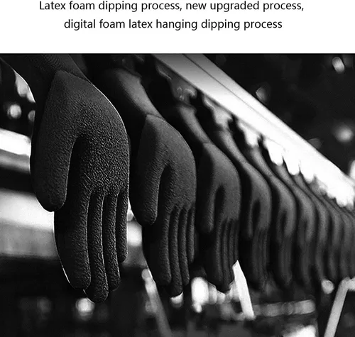 Vista 4 de 12 pares de guantes de trabajo de seguridad, guantes de jardinería, revestimiento de nitrilo antideslizante, guantes de inmersión