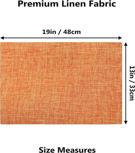 Vista 64 de Demetex - Juego de 4 manteles individuales de mesa de estilo rústico, resistentes al calor, de lino, lavables, de tela, manteles individuales
