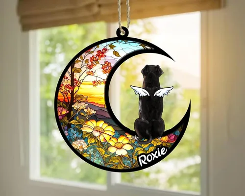 Vista 98 de LOVELYPOD Adorno de Navidad personalizado para perro Basset Hound (marrón) Basset Hound (marrón) adorno para atrapasoles de perro, razas de perros