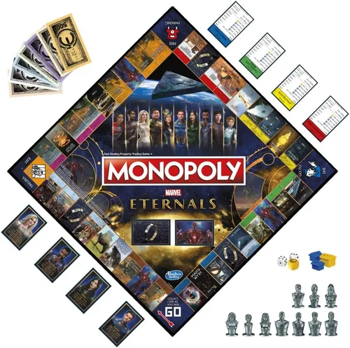 Vista 6 de Monopoly: Marvel Studios' Eternals Edition - Juego de mesa para fanáticos de Marvel, niños a partir de 8 años