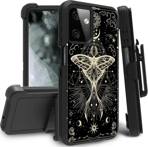 Vista 16 de Funda para Motorola Edge 2021 / Moto Edge 5G UW, protección resistente de 3 capas híbridas a prueba de golpes con funda de clip para cinturón