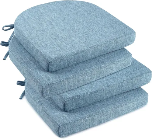 Vista 30 de downluxe Cojines para sillas de interior para sillas de comedor, almohadillas de espuma texturizada suaves y cómodas para sillas de cocina con lazos
