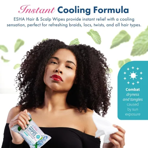 Vista 6 de Esha Kit de desintoxicación – Toallitas para cabello y cuero cabelludo + polvo de desintoxicación de pomelo – Limpieza del cuero cabelludo y cuidado