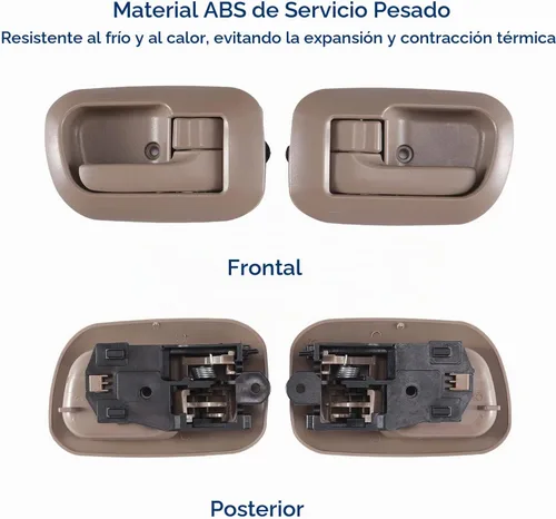 Vista 2 de 1 par de manijas de puerta interiores compatibles con Toyota Sienna 1998 1999 2000 2001 2002 2003, sustituye a OE 80533 80504, marrón