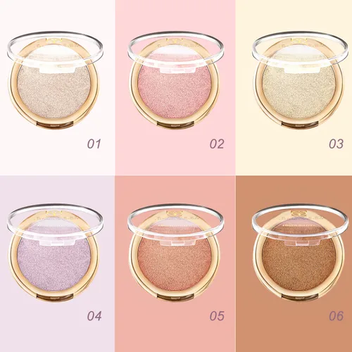 Vista 6 de YOUNG VISION Polvo Compacto Iluminador, Polvo de Contorno de Brillo Natural Horneado y Resaltador Facial, Libre de Crueldad, Maquillaje de Resaltado