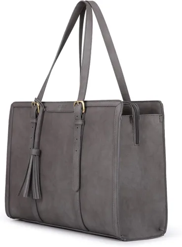Vista 8 de ECOSUSI Bolsa para Laptop para Mujeres 15.6 Pulgadas Bolsas de Trabajo Tipo Tote Cuero PU Bolso de Computadora para Oficina de Negocios con 3