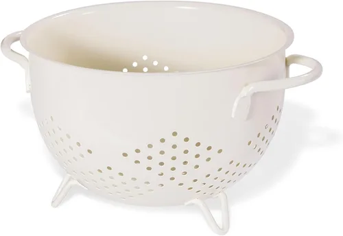 Vista 11 de Colador de metal de 5 cuartos de galón con recubrimiento en polvo, colador de metal autodrenante con base, cesta de frutas y verduras con asas