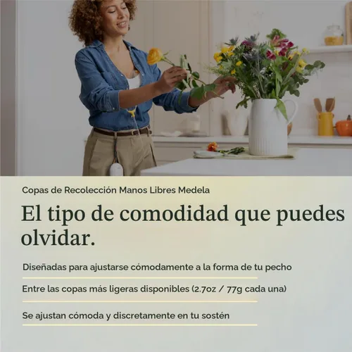 Vista 17 de Vasos de colección manos libres Medela, compatibles con los extractores de leche Freestyle Flex, Pump in Style con MaxFlow y Swing Maxi eléctricos