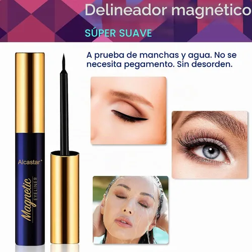 Vista 2 de Juego de 10 pares de pestañas magnéticas con delineador de ojos
