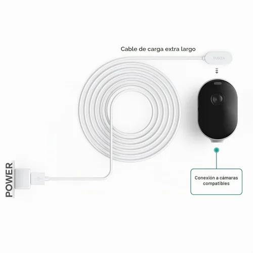 Vista 3 de TUSITA Cable de carga magnético para interiores compatible con Arlo Ultra 1 2, Pro 3 4 5 2K - 3M, color blanco