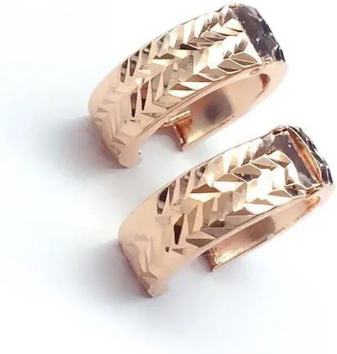 Vista 2 de SAGEKING 2024 New 585 Purple Gold Plated 14K Rose Gold Shiny Wide Face Earrings For Women New Chinese Style Fashion Exquisite Party Jewelry Fashion