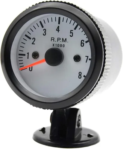 Vista 5 de Etopars Coche Motor Vehículo Negro Cara 2 "2.047 in Puntero Tacómetro Tacómetro Medidor Medidor Luz LED