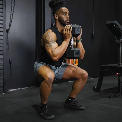 Vista 3 de Titan Fitness Pair Rubber Coated Hex Dumbbells, Roll-Resistant Hexagonal Free Weights, Chrome-Coated Handles with Knurling, Strength Training