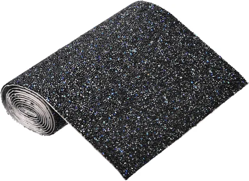 Vista 9 de MECCANIXITY Calcomanías de diamantes de imitación, 9.45 x 63 pulgadas, calcomanías de decoración de resina autoadhesivas y brillantes, color negro