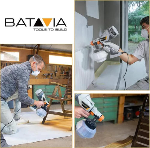 Vista 3 de Pulverizador de pintura - BATAVIA HVLP Pistola eléctrica de pintura en aerosol, contenedor de alta capacidad de 1200 ml, fácil de limpiar, 4