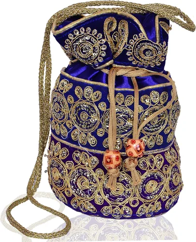 Vista 15 de Purpledip Potli Bags Bolso con cordón (Potli01$)