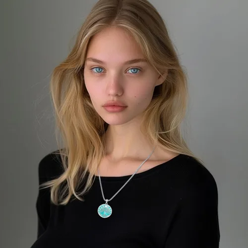 Vista 109 de Joyas de turquesa para mujeres y hombres de plata de ley 925 con colgante de urna para cenizas, collar con medallón de imagen, martillo de Thor